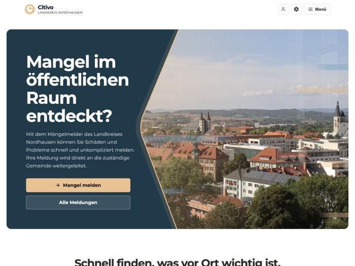Mängelmelder für den Landkreis Nordhausen: Schäden im öffentlichen Raum melden